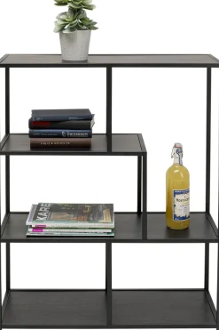 Regały*KARE Design Regał Czarny Otwarty MDF I Stal 77x100 Cm
