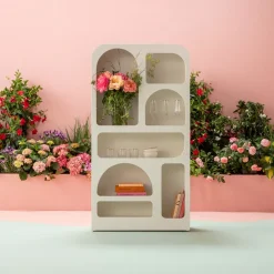 Regały*KARE Design Regał Do Salonu Biały Skandynawski MDF 95x180 Cm