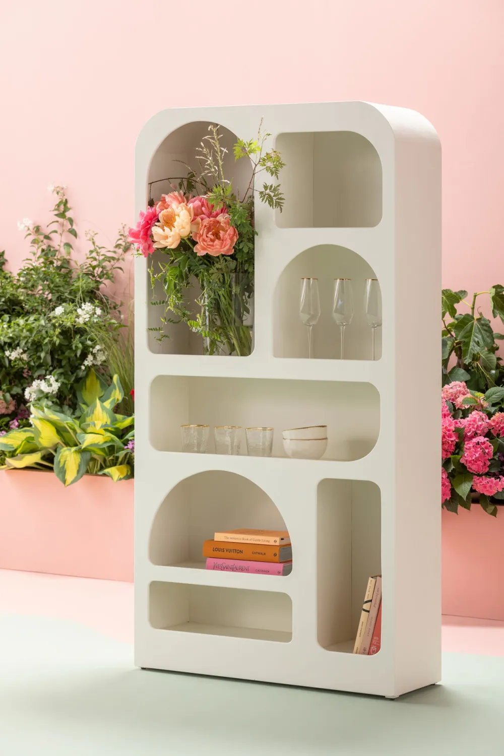Regały*KARE Design Regał Do Salonu Biały Skandynawski MDF 95x180 Cm