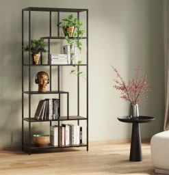 Regały*KARE Design Regał Loftie 77x185 Cm Czarny