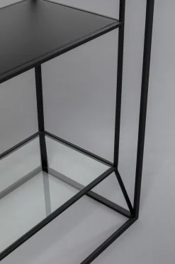 Regały*KARE Design Regał Loft Stal Czarna I Szkło Transparentne 90x200 Cm