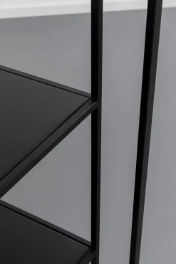 Regały*KARE Design Regał Loft Stal Czarna I Szkło Transparentne 90x200 Cm