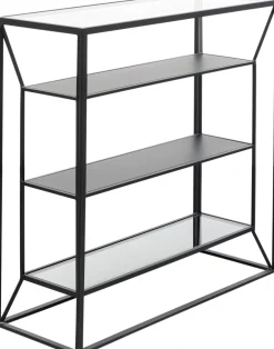 Regały*KARE Design Regał Loft Stal Czarna I Szkło Transparentne 90x90 Cm