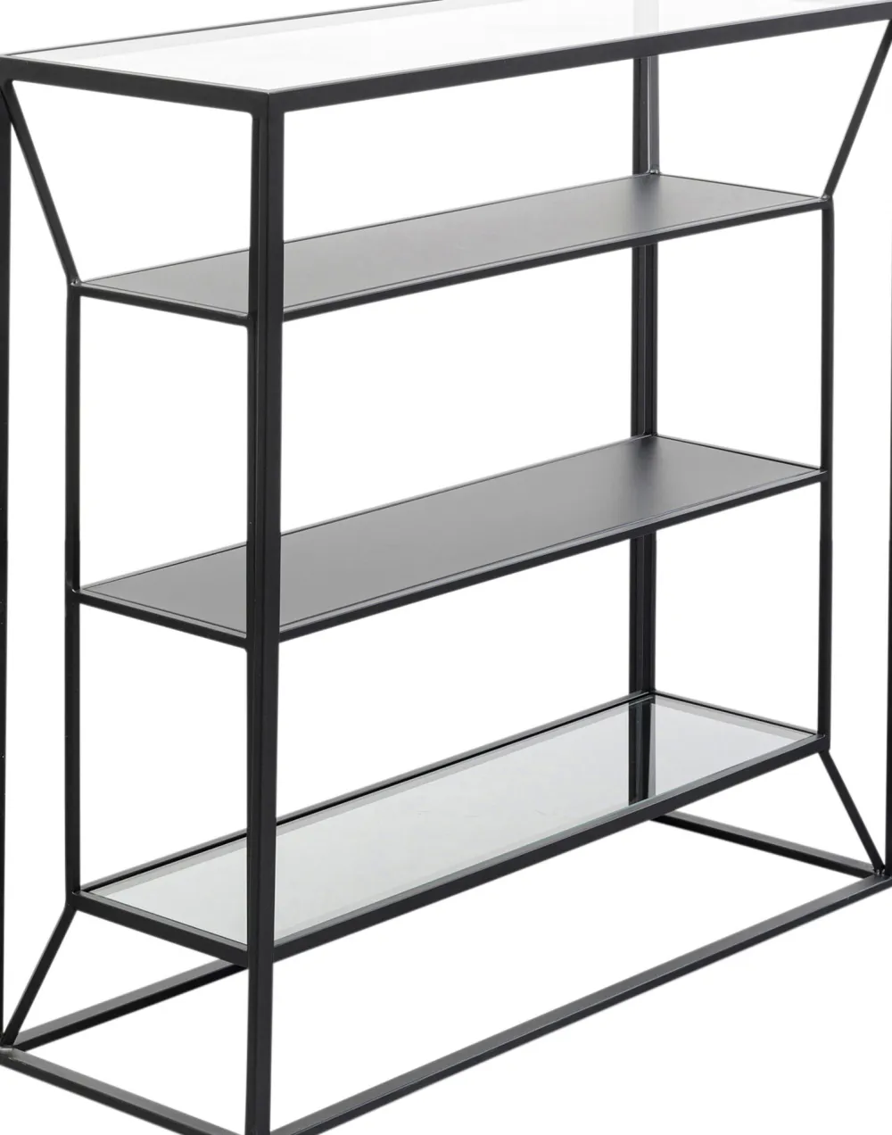 Regały*KARE Design Regał Loft Stal Czarna I Szkło Transparentne 90x90 Cm