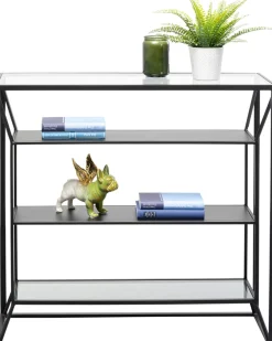 Regały*KARE Design Regał Loft Stal Czarna I Szkło Transparentne 90x90 Cm
