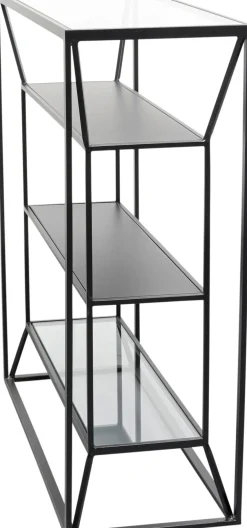 Regały*KARE Design Regał Loft Stal Czarna I Szkło Transparentne 90x90 Cm