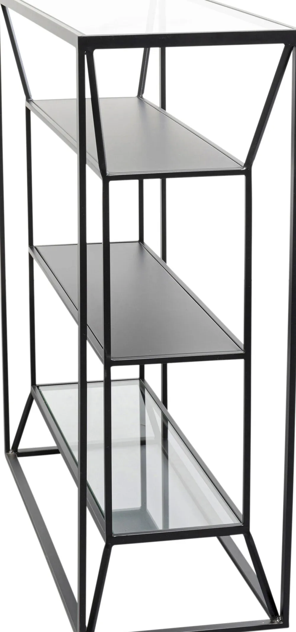 Regały*KARE Design Regał Loft Stal Czarna I Szkło Transparentne 90x90 Cm