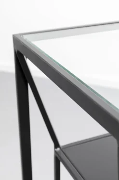 Regały*KARE Design Regał Loft Stal Czarna I Szkło Transparentne 90x90 Cm