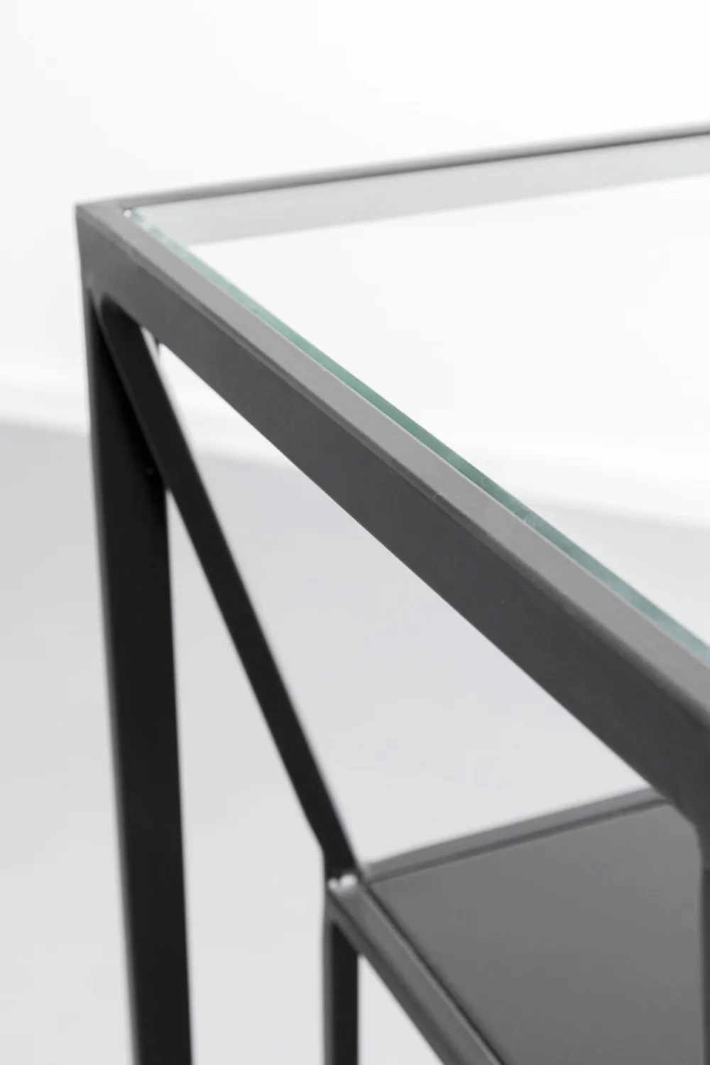 Regały*KARE Design Regał Loft Stal Czarna I Szkło Transparentne 90x90 Cm