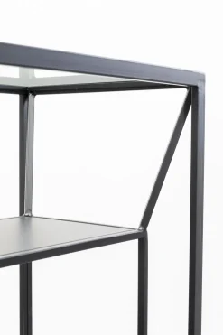 Regały*KARE Design Regał Loft Stal Czarna I Szkło Transparentne 90x90 Cm