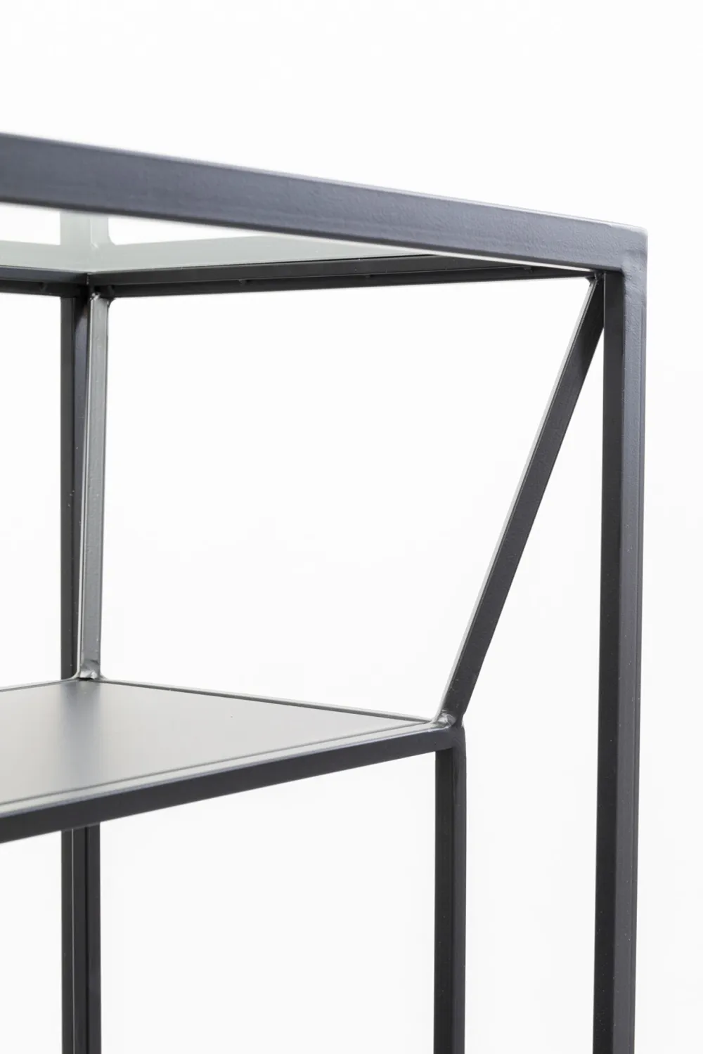 Regały*KARE Design Regał Loft Stal Czarna I Szkło Transparentne 90x90 Cm