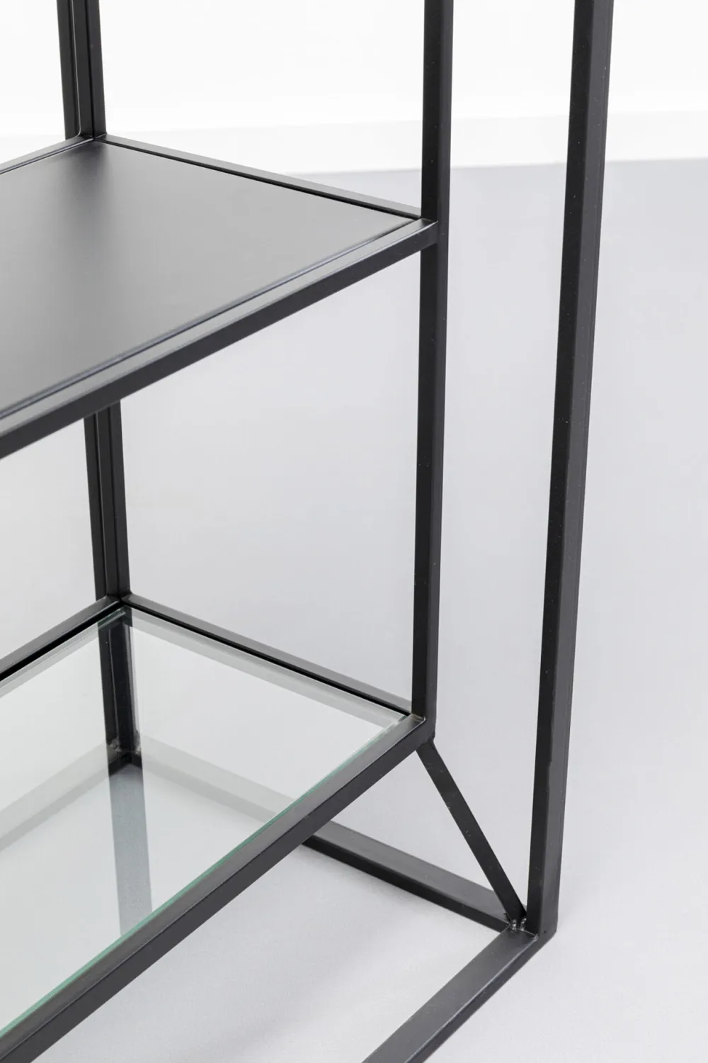 Regały*KARE Design Regał Loft Stal Czarna I Szkło Transparentne 90x90 Cm