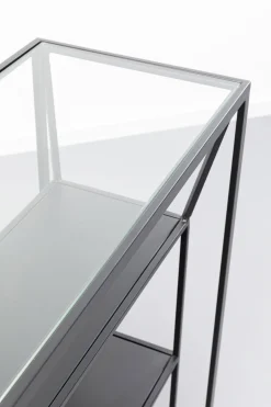 Regały*KARE Design Regał Loft Stal Czarna I Szkło Transparentne 90x90 Cm