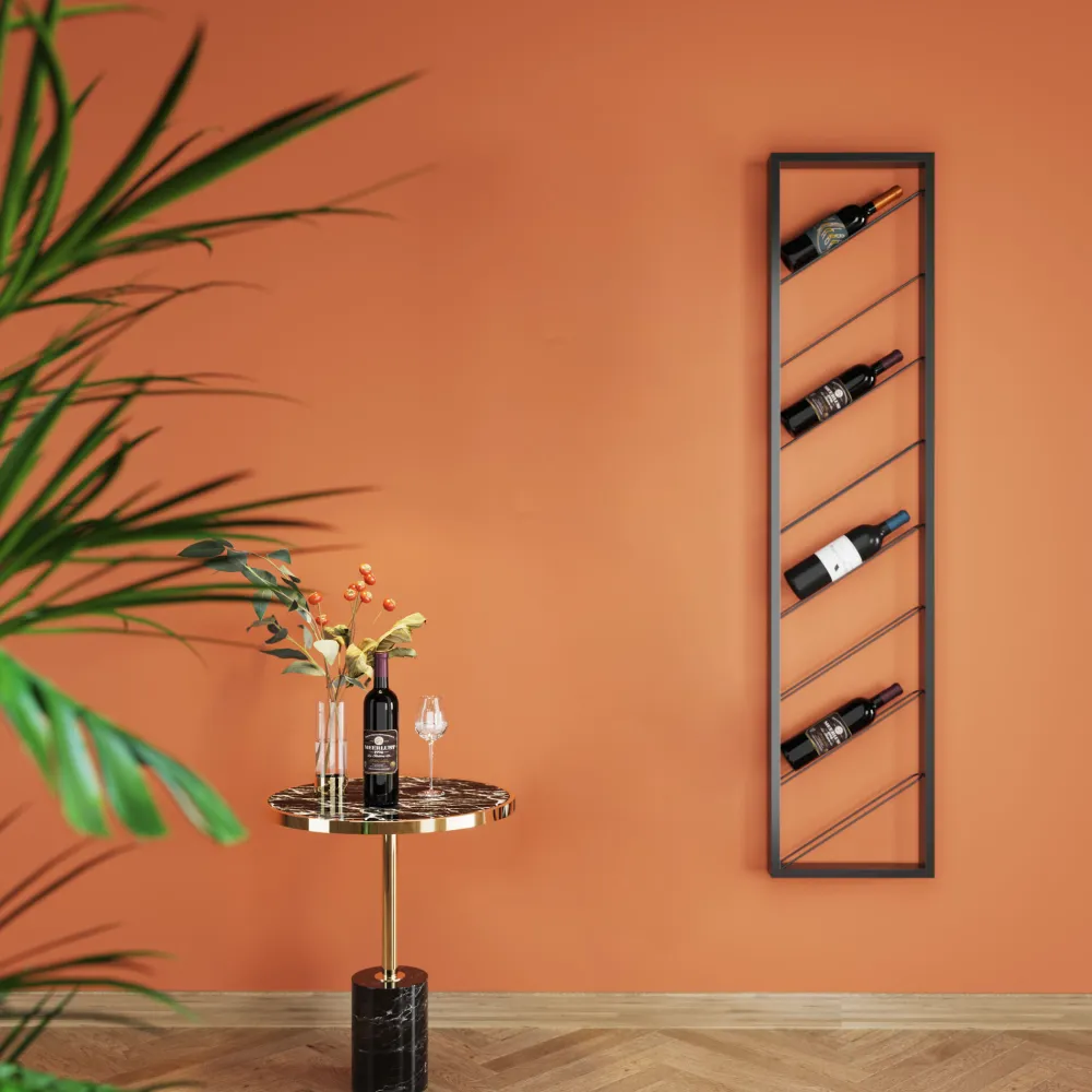Stojaki Na Wino*KARE Design Regał Na Wino Bistro 36x160 Cm Czarny