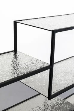 Regały*KARE Design Regał Stojący Loft Czarny Ze Szklanymi Półkami 115x195 Cm