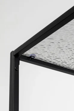 Regały*KARE Design Regał Stojący Loft Czarny Ze Szklanymi Półkami 115x195 Cm