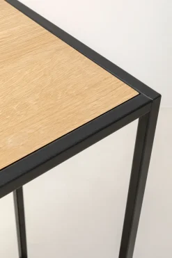 Regały*KARE Design Regał Stojący Półki Naturalne MDF Laminowany Rama Czarna Stalowa 77x100 Cm