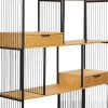 Regały*KARE Design Regał Stojący Z 2 Szufladami Fornir Dębowy I Stal 125x200 Cm