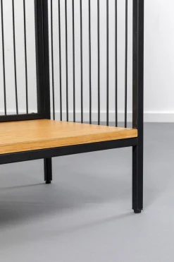 Regały*KARE Design Regał Stojący Z 2 Szufladami Fornir Dębowy I Stal 125x200 Cm