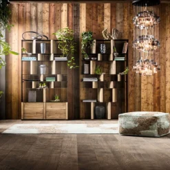Regały*KARE Design Regał Storm 100x234 Cm Drewniano-metaliczny