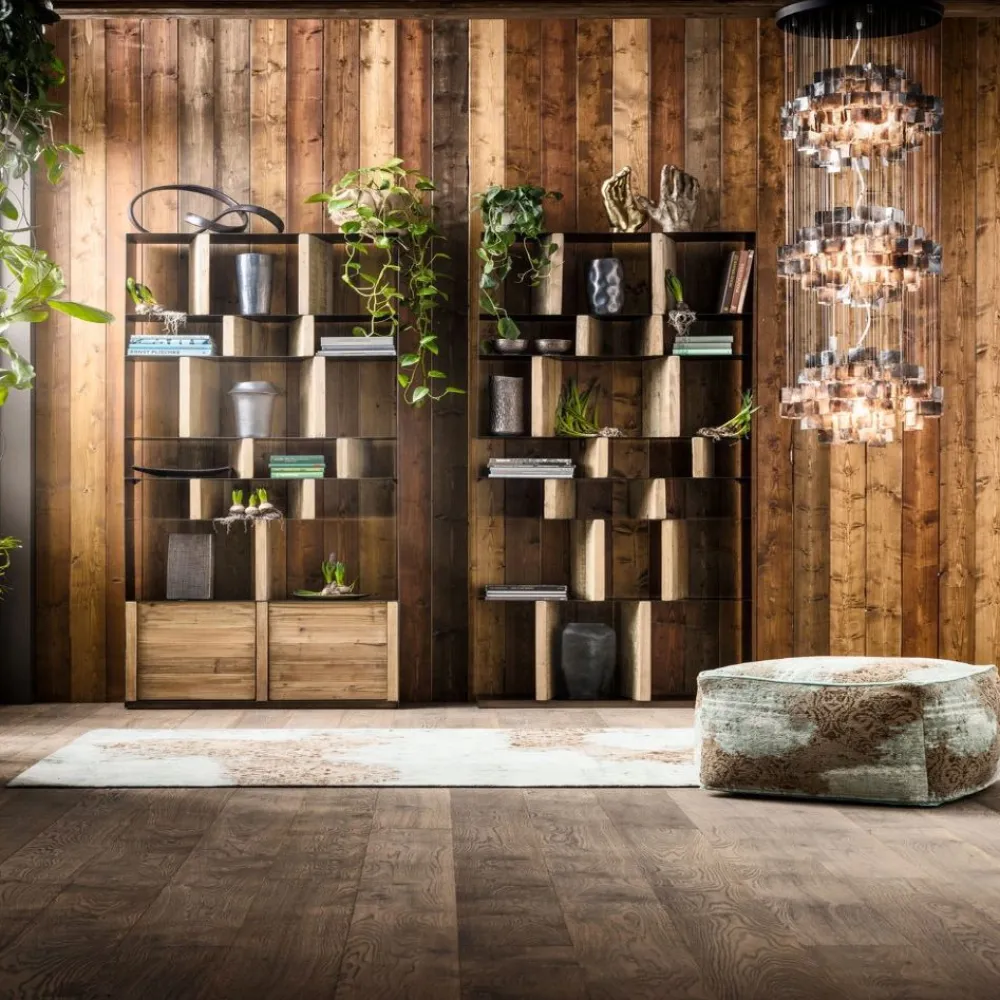 Regały*KARE Design Regał Storm 100x234 Cm Drewniano-metaliczny