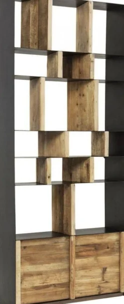 Regały*KARE Design Regał Storm 100x234 Cm Drewniano-metaliczny