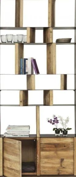 Regały*KARE Design Regał Storm 100x234 Cm Drewniano-metaliczny