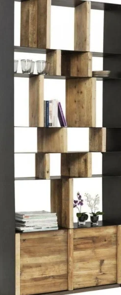 Regały*KARE Design Regał Storm 100x234 Cm Drewniano-metaliczny