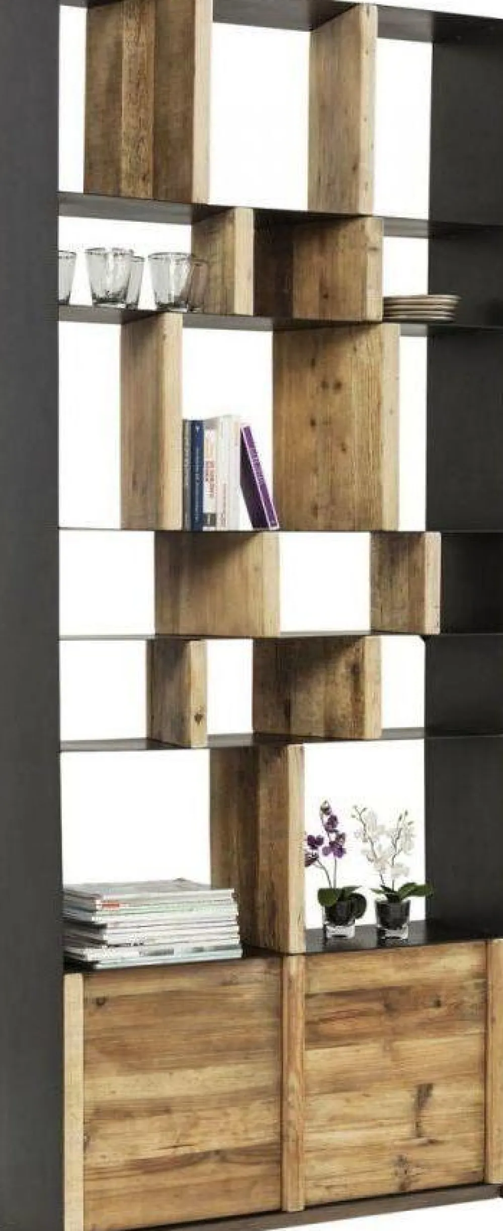 Regały*KARE Design Regał Storm 100x234 Cm Drewniano-metaliczny