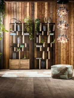 Regały*KARE Design Regał Storm 100x234 Cm Drewniano-metaliczny