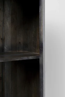 Regały*KARE Design Regał Z Drewna Mango Ciemnoszary Ze Stalowymi Czarnymi Nogami 100x190 Cm