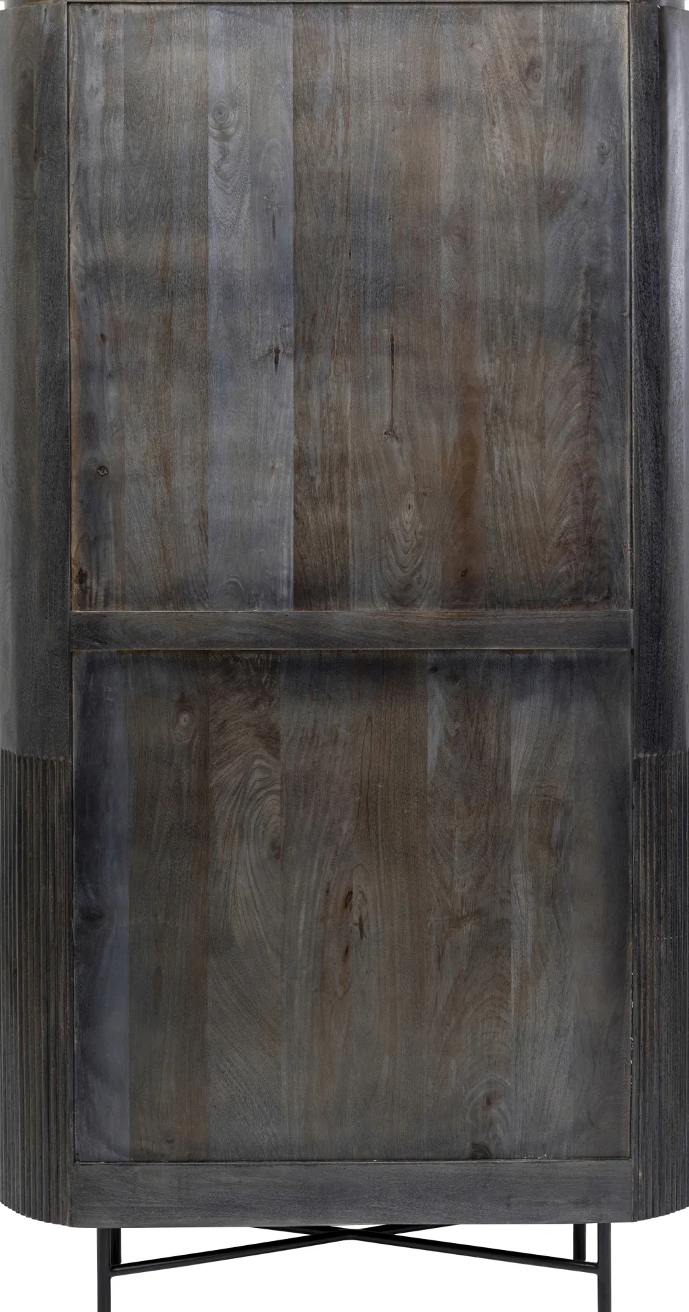 Regały*KARE Design Regał Z Drewna Mango Ciemnoszary Ze Stalowymi Czarnymi Nogami 100x190 Cm