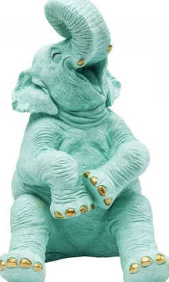 Skarbonki*KARE Design Skarbonka Happy Elephant 24x39 Cm Jasnoniebieska