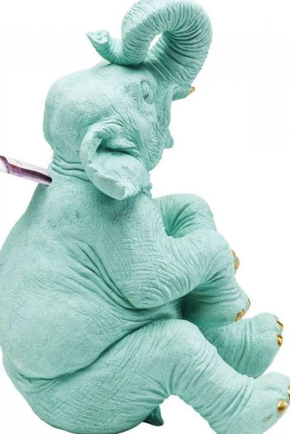 Skarbonki*KARE Design Skarbonka Happy Elephant 24x39 Cm Jasnoniebieska