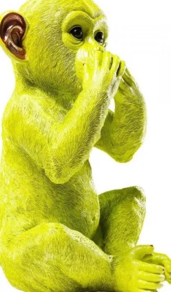 Skarbonki*KARE Design Skarbonka Monkey Iwazaru 24x35 Cm Limonkowa