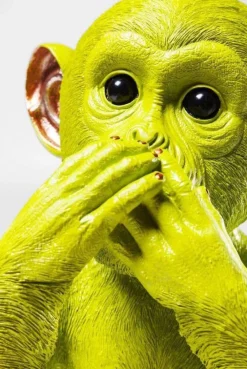 Skarbonki*KARE Design Skarbonka Monkey Iwazaru 24x35 Cm Limonkowa