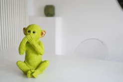 Skarbonki*KARE Design Skarbonka Monkey Iwazaru 24x35 Cm Limonkowa