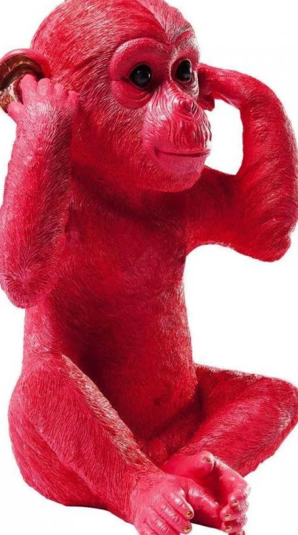 Skarbonki*KARE Design Skarbonka Monkey Kikazaru 24x35 Cm Czerwona