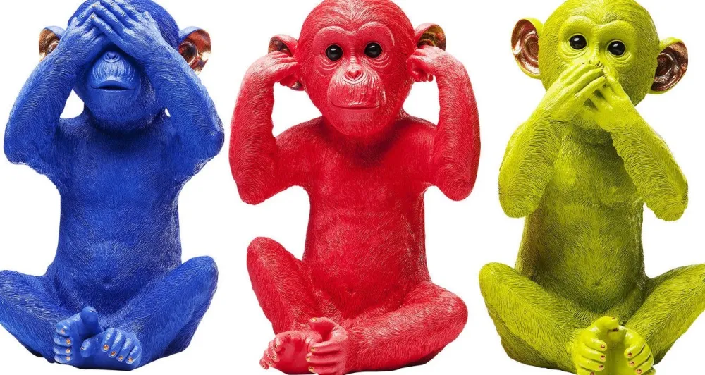 Skarbonki*KARE Design Skarbonka Monkey Mizaru 24x35 Cm Niebieska