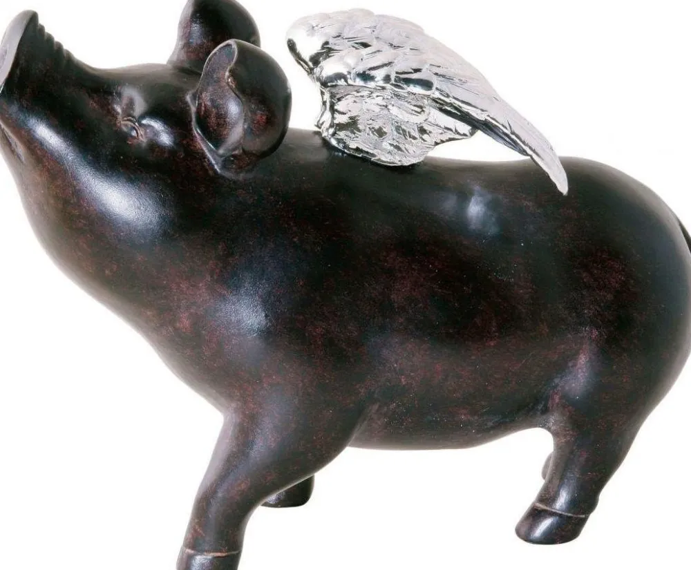 Skarbonki*KARE Design Skarbonka Rockstar Pig 23x17 Cm Czarna