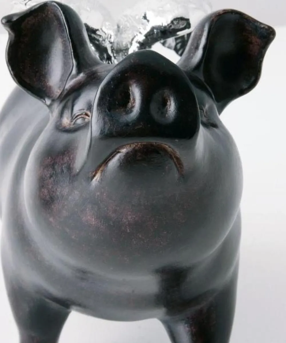 Skarbonki*KARE Design Skarbonka Rockstar Pig 23x17 Cm Czarna
