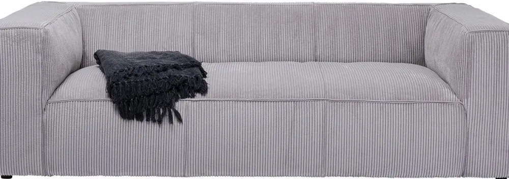 Sofy*KARE Design Sofa Cubetto Cord 3 Os. 220 Cm Jasnoszara