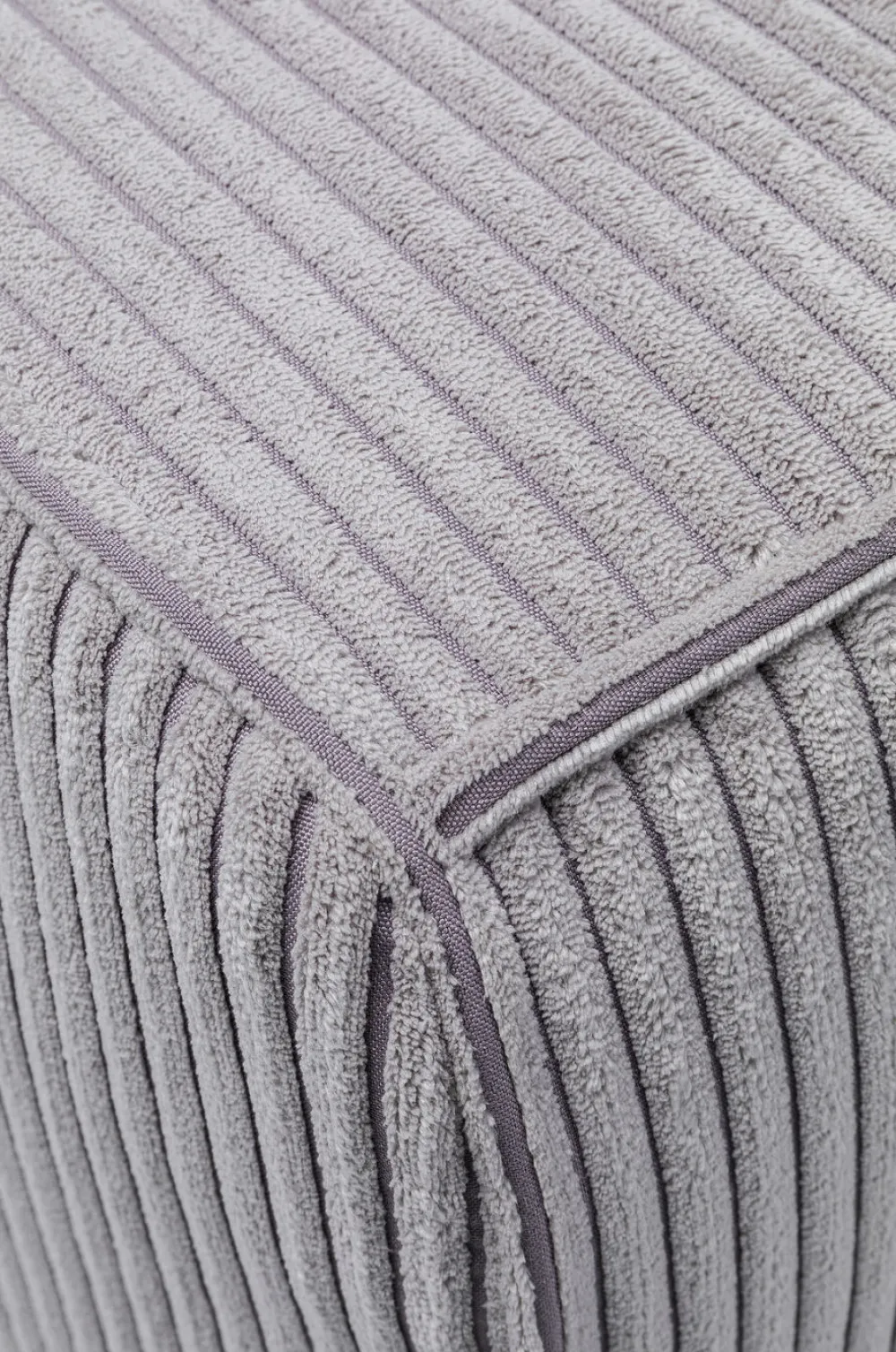 Sofy*KARE Design Sofa Cubetto Cord 3 Os. 220 Cm Jasnoszara