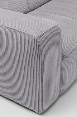 Sofy*KARE Design Sofa Cubetto Cord 3 Os. 220 Cm Jasnoszara