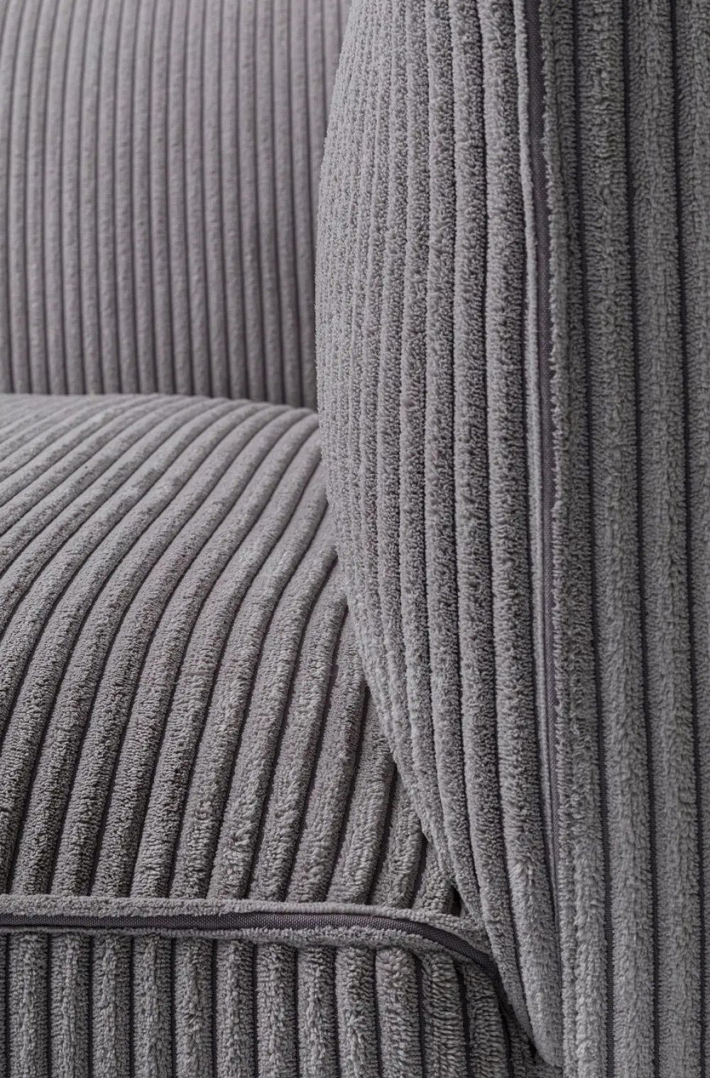 Sofy*KARE Design Sofa Cubetto Cord 3 Os. 220 Cm Jasnoszara
