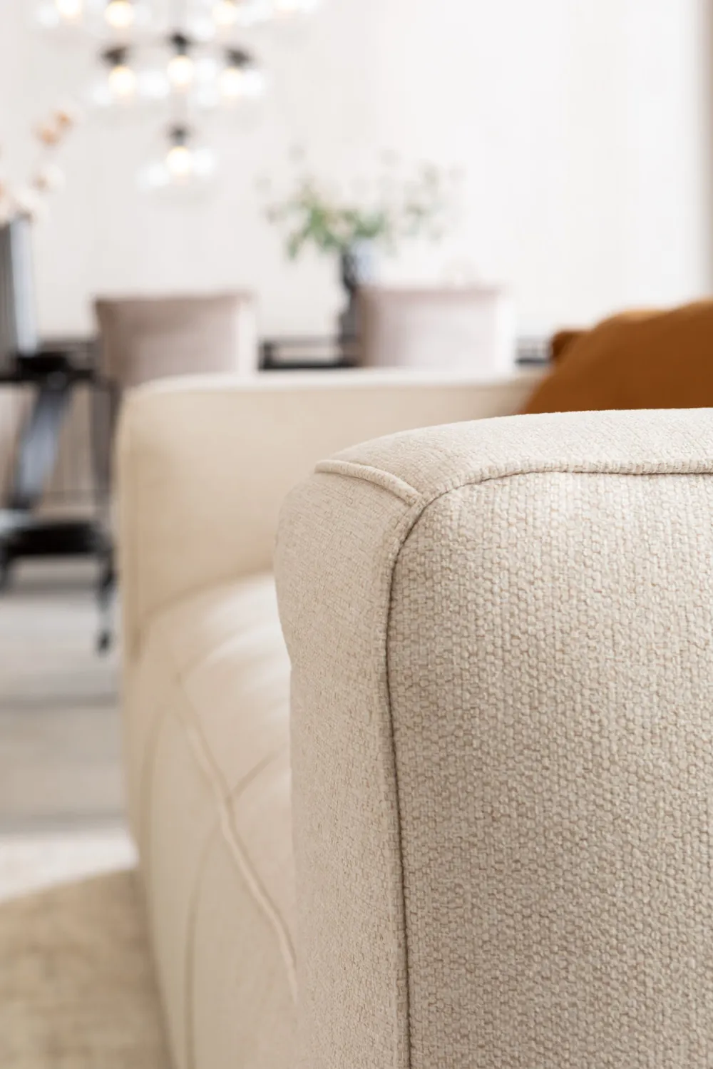 Sofy*KARE Design Sofa Cubetto Cord 3 Os. 220 Cm Kremowa