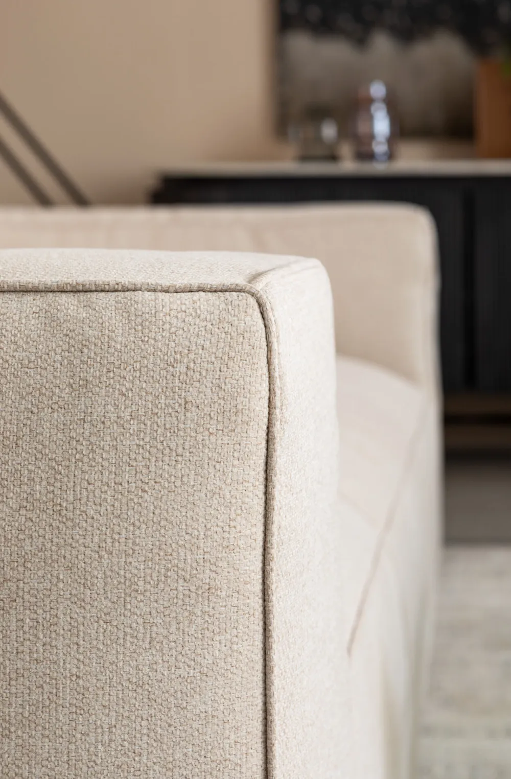 Sofy*KARE Design Sofa Cubetto Cord 3 Os. 220 Cm Kremowa