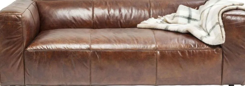 Sofy*KARE Design Sofa Cubetto 220x67 Cm Brązowa Skóra Naturalna