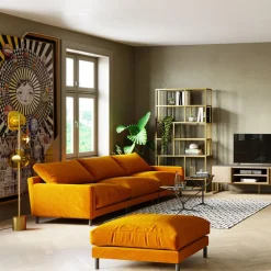 Sofy*KARE Design Sofa Discovery 3-os. 322 Cm Bursztynowa