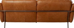 Sofy*KARE Design Sofa Ekskluzywna 3-osobowa Brązowa Skóra Semianilinowa Nogi Czarne 226 Cm